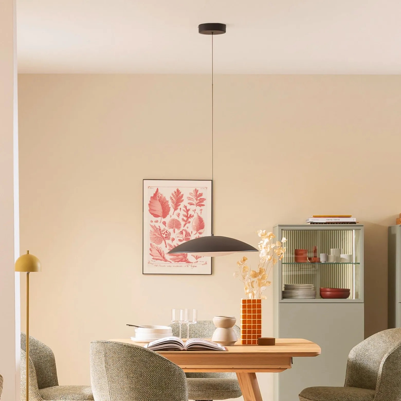 LED-riippuvalaisin LENTE, musta, Ø 40 cm, metalli, Switchdim