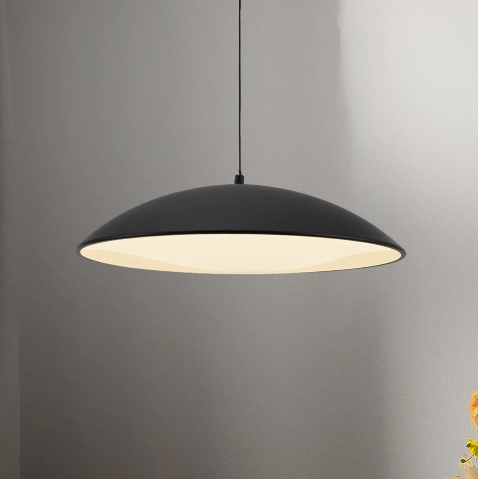 LED-riippuvalaisin LENTE, musta, Ø 40 cm, metalli, Switchdim