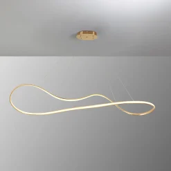 LED-riippuvalaisin Lia, kullanvärinen, CCT, kaukosäädin, metallia