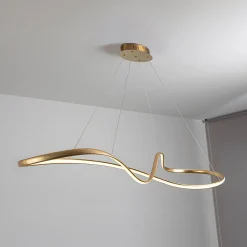 LED-riippuvalaisin Lia, kullanvärinen, CCT, kaukosäädin, metallia