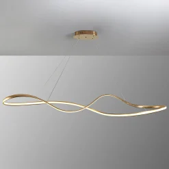 LED-riippuvalaisin Lia, kullanvärinen, CCT, kaukosäädin, metallia