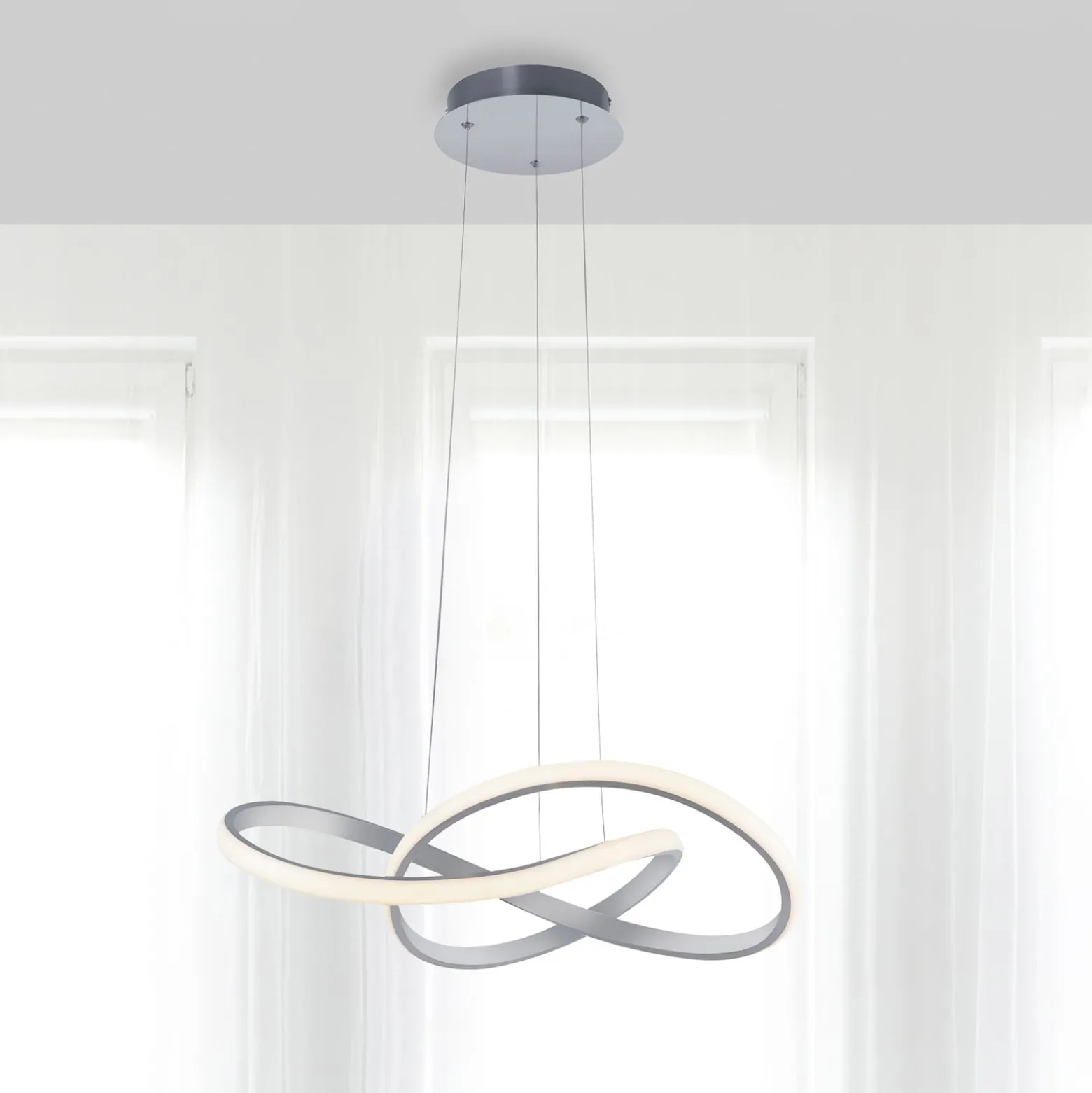 LED-riippuvalaisin Maria, 3-vaiheinen himmennys, alumiini
