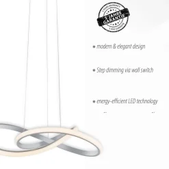 LED-riippuvalaisin Maria, 3-vaiheinen himmennys, alumiini