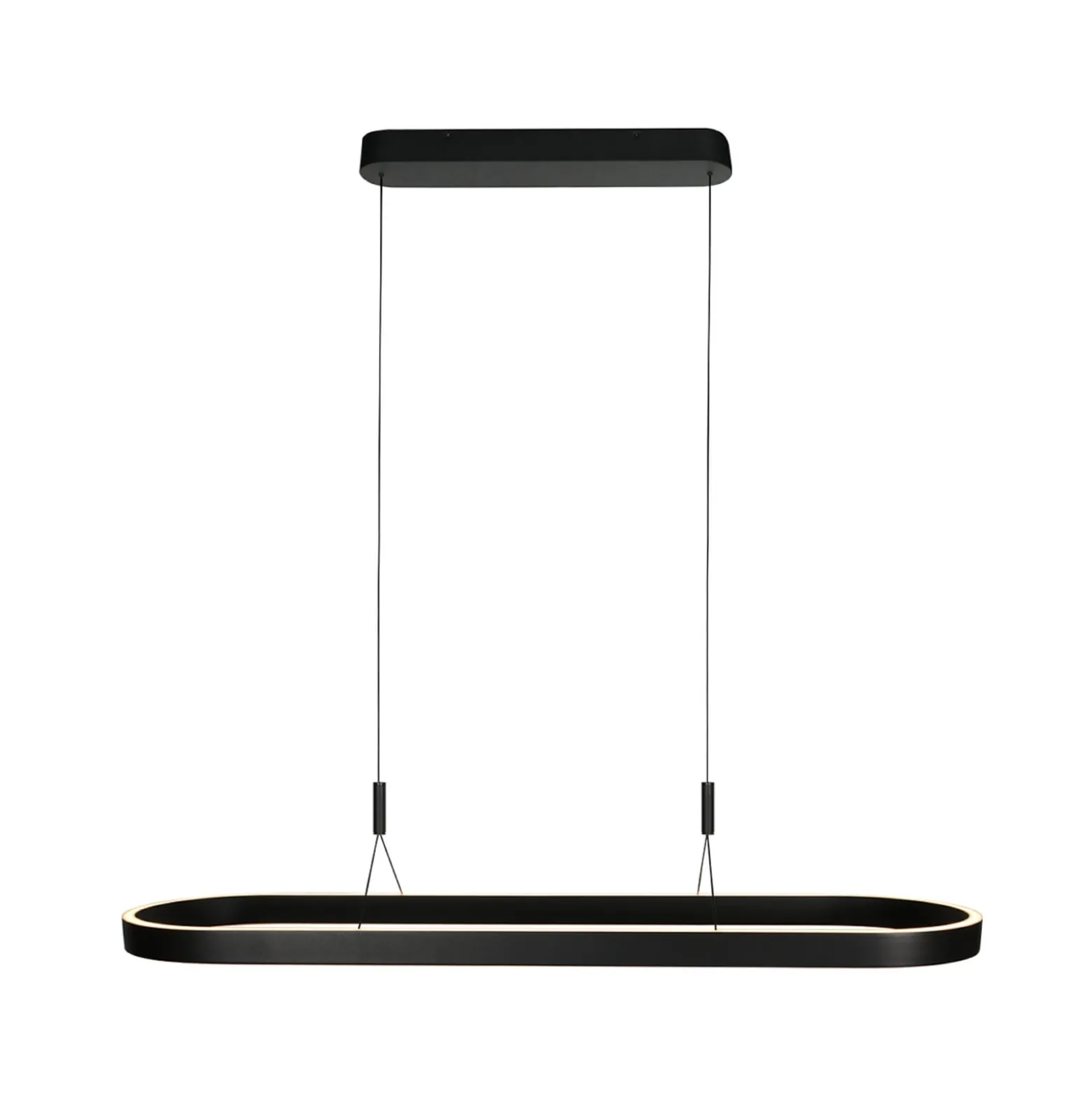LED-riippuvalaisin Mykty, musta, pituus 120 cm, metalli, 2-lamppuinen.