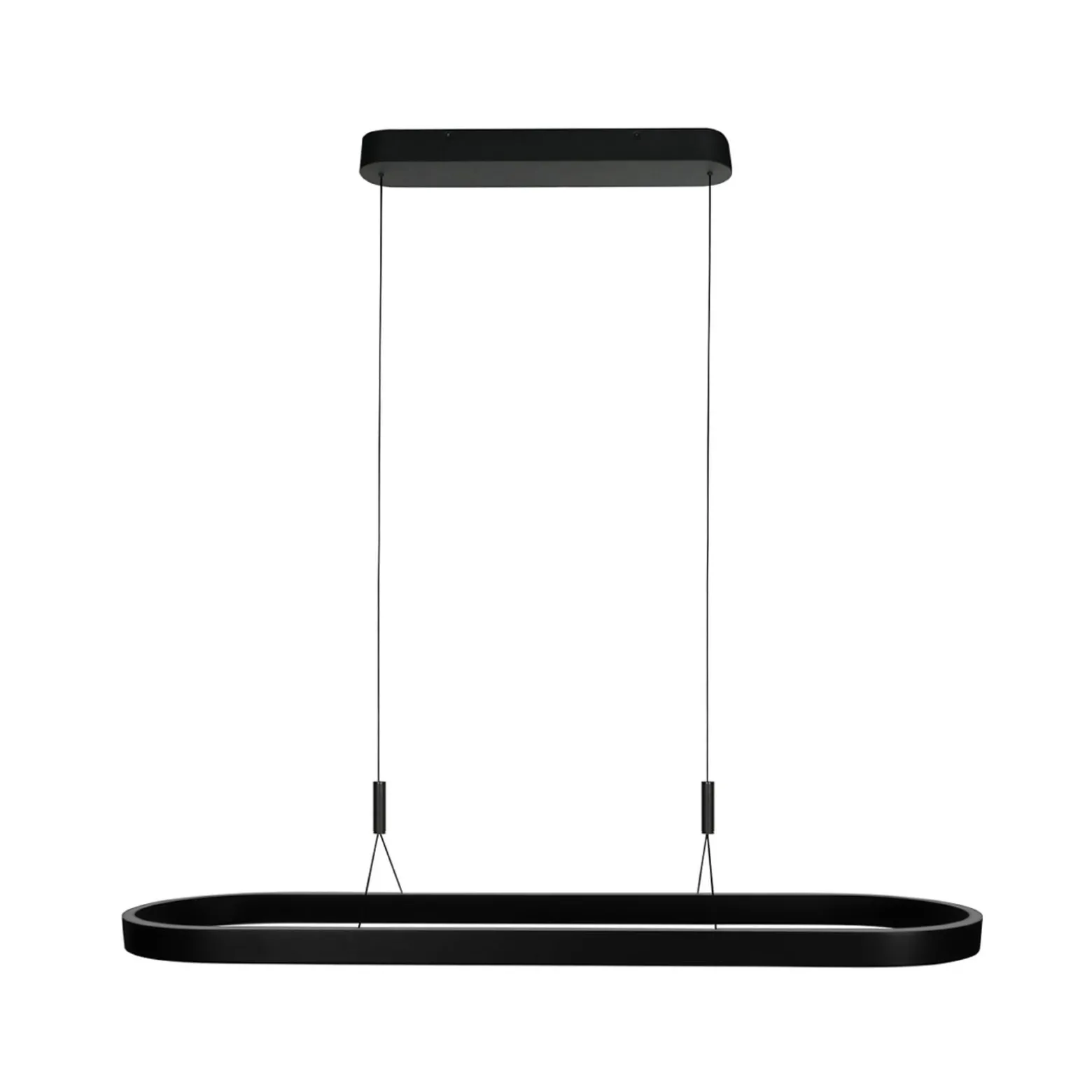 LED-riippuvalaisin Mykty, musta, pituus 120 cm, metalli, 2-lamppuinen.