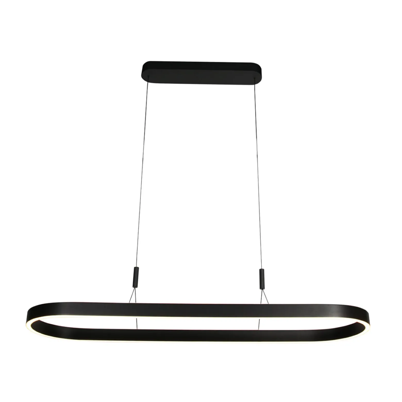 LED-riippuvalaisin Mykty, musta, pituus 120 cm, metalli, 2-lamppuinen.