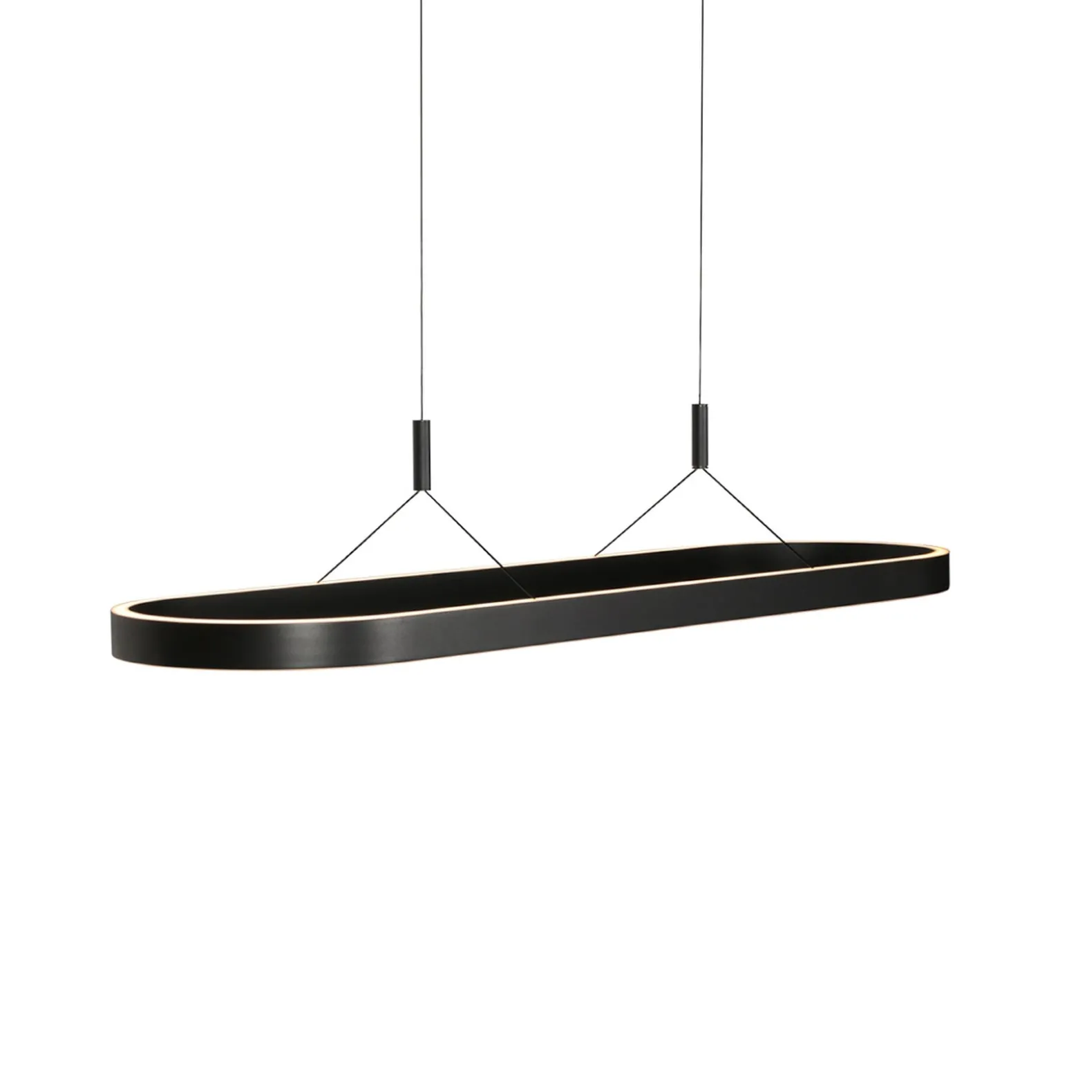 LED-riippuvalaisin Mykty, musta, pituus 120 cm, metalli, 2-lamppuinen.