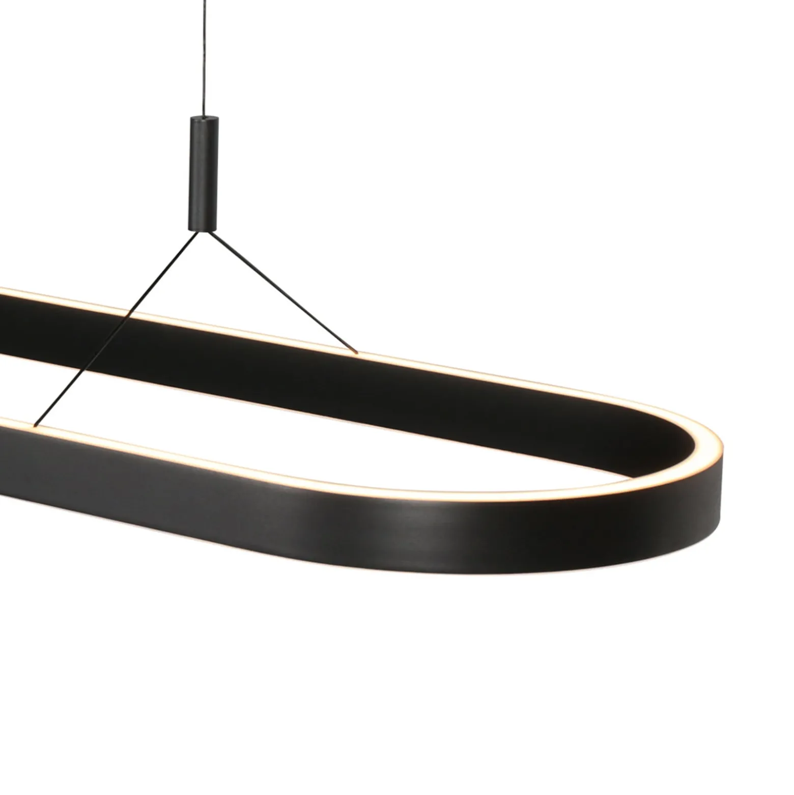 LED-riippuvalaisin Mykty, musta, pituus 120 cm, metalli, 2-lamppuinen.