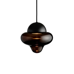 LED-riippuvalaisin Nutty, ruskea/musta, Ø 18,5 cm, lasi