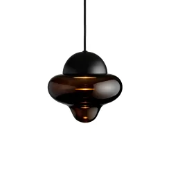 LED-riippuvalaisin Nutty, ruskea/musta, Ø 18,5 cm, lasi