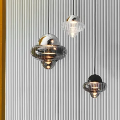LED-riippuvalaisin Nutty, savuharmaa / musta, Ø 18,5 cm, lasi