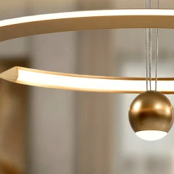 LED-riippuvalaisin Orane kullanvärinen, korkeussäädettävä, Ø 60 cm