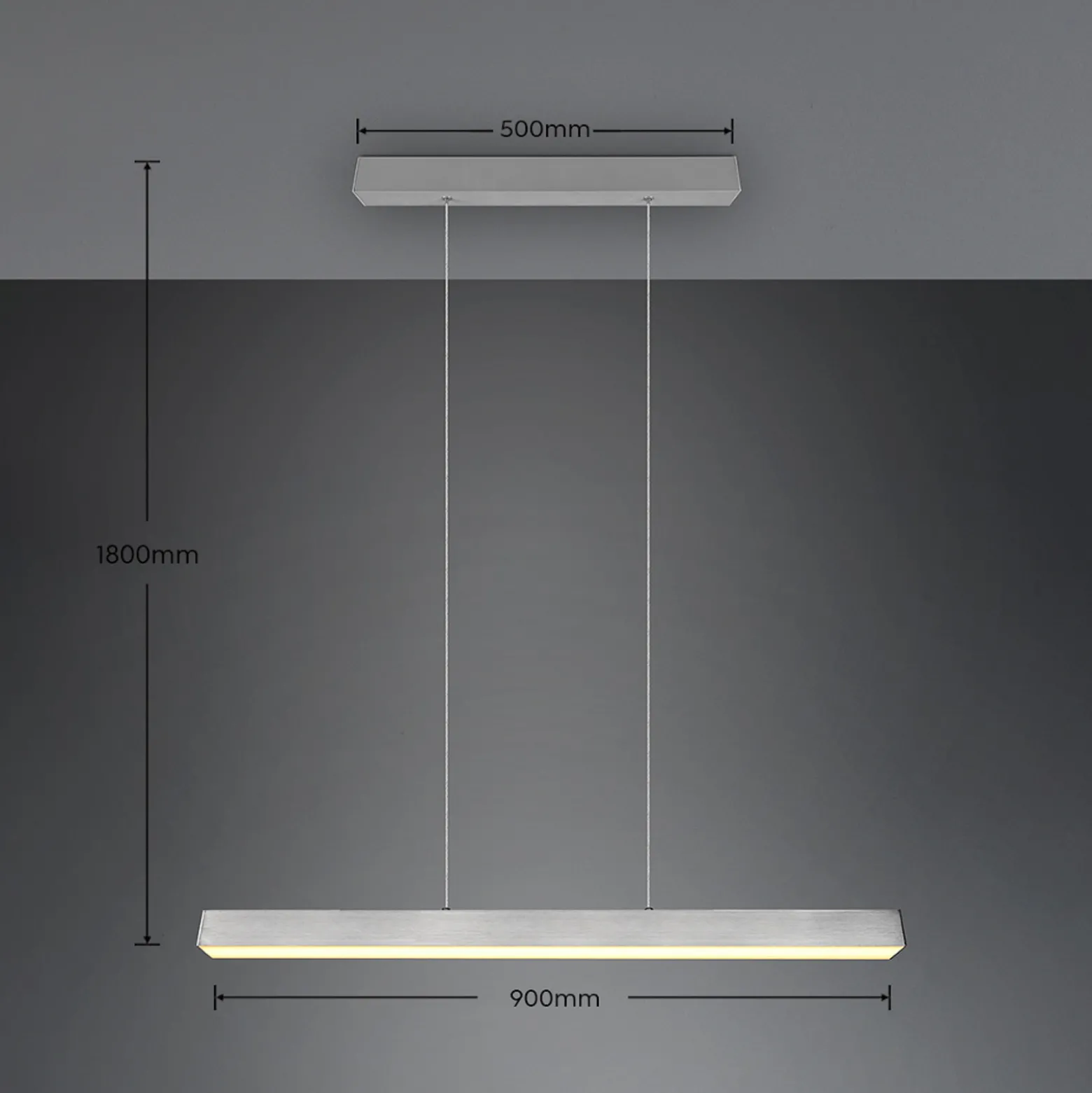 LED-riippuvalaisin Paros DUOline, tanko, nikkeli