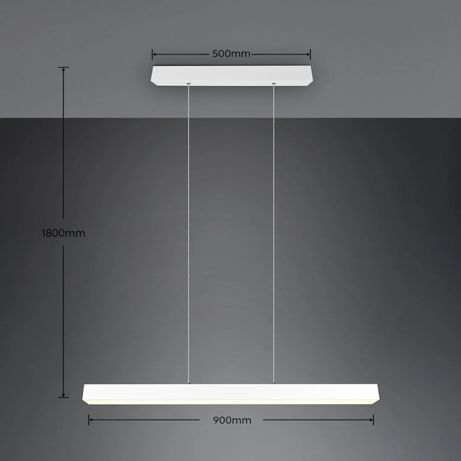 LED-riippuvalaisin Paros DUOline tanko, valkoinen