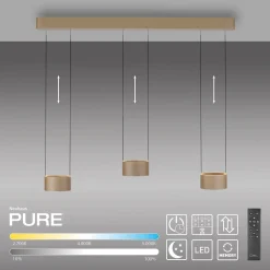 LED-riippuvalaisin PURE Clipse, pronssi, pituus 110 cm, CCT, 6-lamppuinen