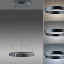 LED-riippuvalaisin PURE E-Clipse, mystic grey, Ø 50 cm, CCT