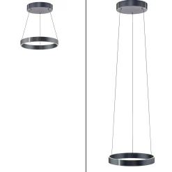 LED-riippuvalaisin PURE E-Clipse, mystic grey, Ø 50 cm, CCT