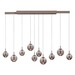 LED-riippuvalaisin PURE E-Infinity, pronssi/keltainen, 198 cm, 10-lamppuinen