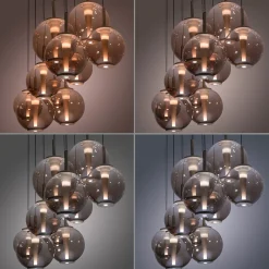 LED-riippuvalaisin PURE E-Infinity, pronssi/keltainen, 198 cm, 10-lamppuinen