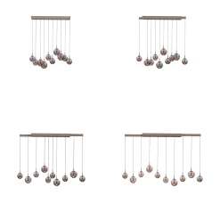 LED-riippuvalaisin PURE E-Infinity, pronssi/keltainen, 198 cm, 10-lamppuinen