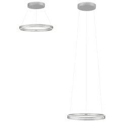 LED-riippuvalaisin PURE E-Loop, kivi, Ø 70 cm, alumiini, CCT
