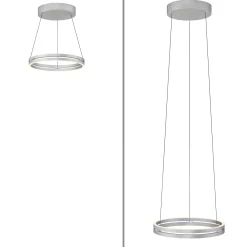 LED-riippuvalaisin PURE E-Loop, kivi, Ø 50 cm, alumiini, CCT