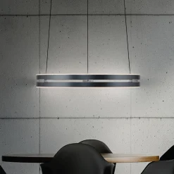 LED-riippuvalaisin PURE E-Loop, mystic grey, Ø 50 cm, alumiini, CCT