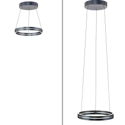 LED-riippuvalaisin PURE E-Loop, mystic grey, Ø 50 cm, alumiini, CCT