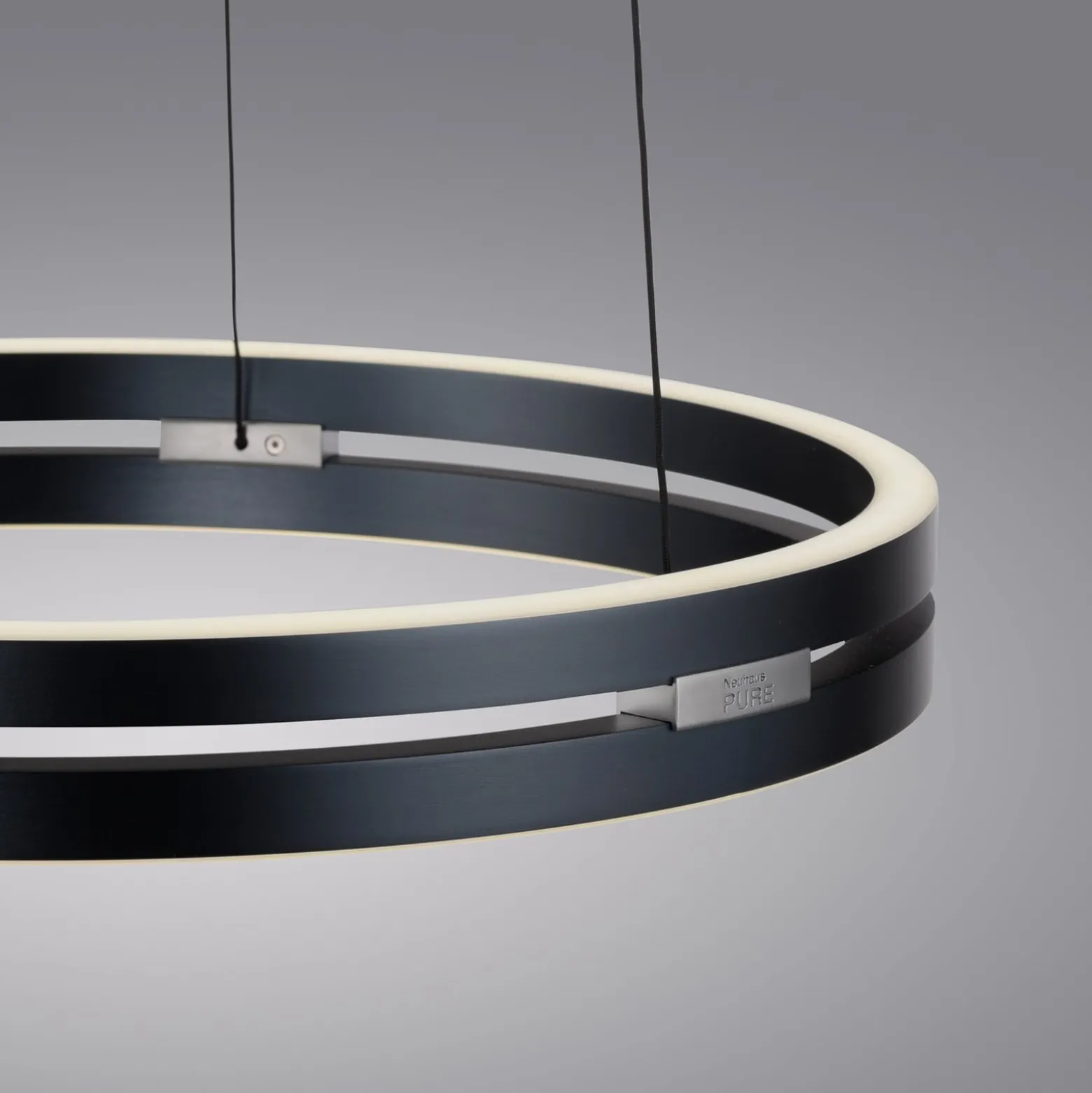 LED-riippuvalaisin PURE E-Loop, mystic grey, Ø 50 cm, alumiini, CCT
