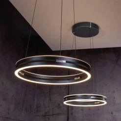 LED-riippuvalaisin PURE E-Loop, mystic grey, Ø 50 cm, alumiini, CCT