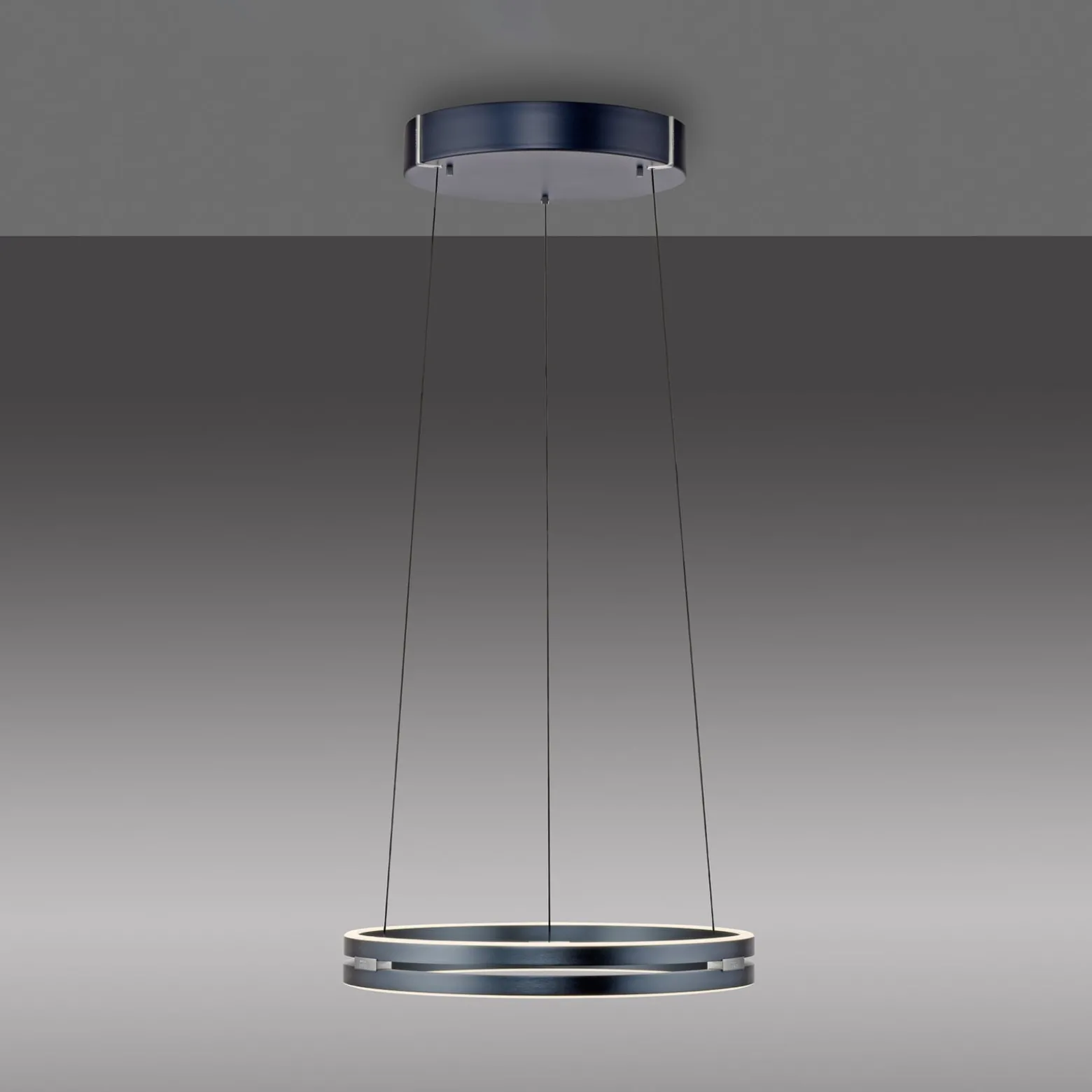 LED-riippuvalaisin PURE E-Loop, mystic grey, Ø 50 cm, alumiini, CCT