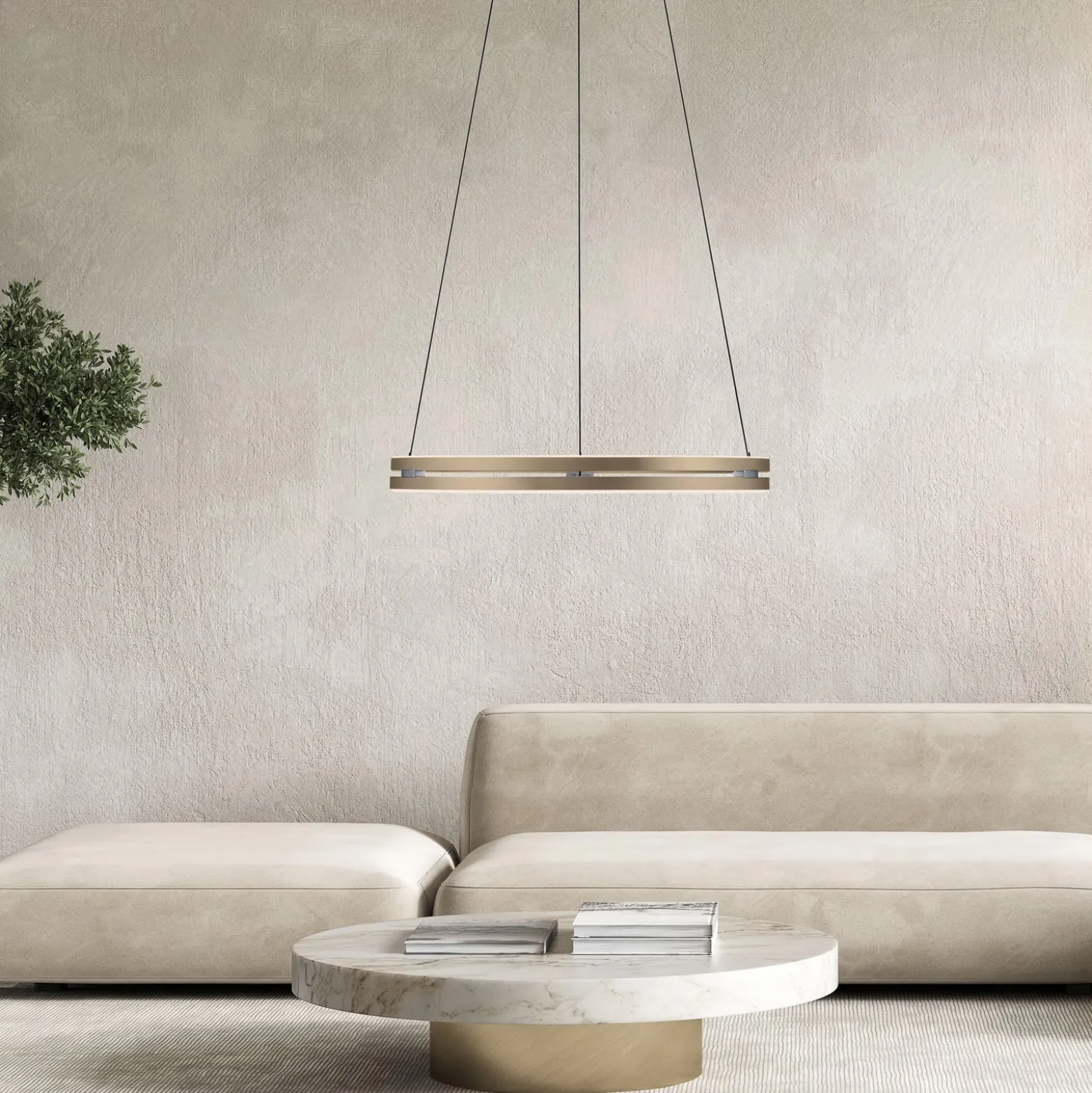 LED-riippuvalaisin PURE E-Loop, pronssi, halkaisija 70 cm, alumiini, CCT