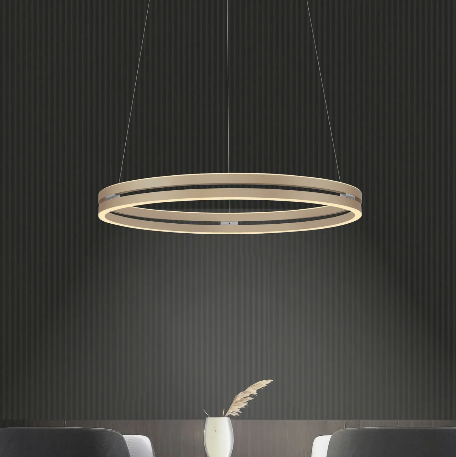 LED-riippuvalaisin PURE E-Loop, pronssi, halkaisija 70 cm, alumiini, CCT