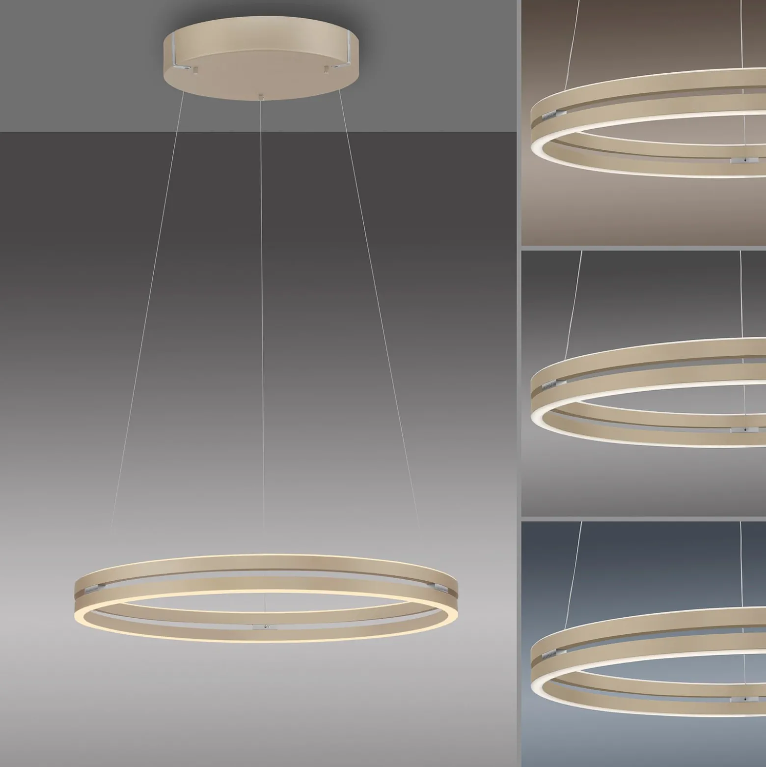 LED-riippuvalaisin PURE E-Loop, pronssi, halkaisija 70 cm, alumiini, CCT