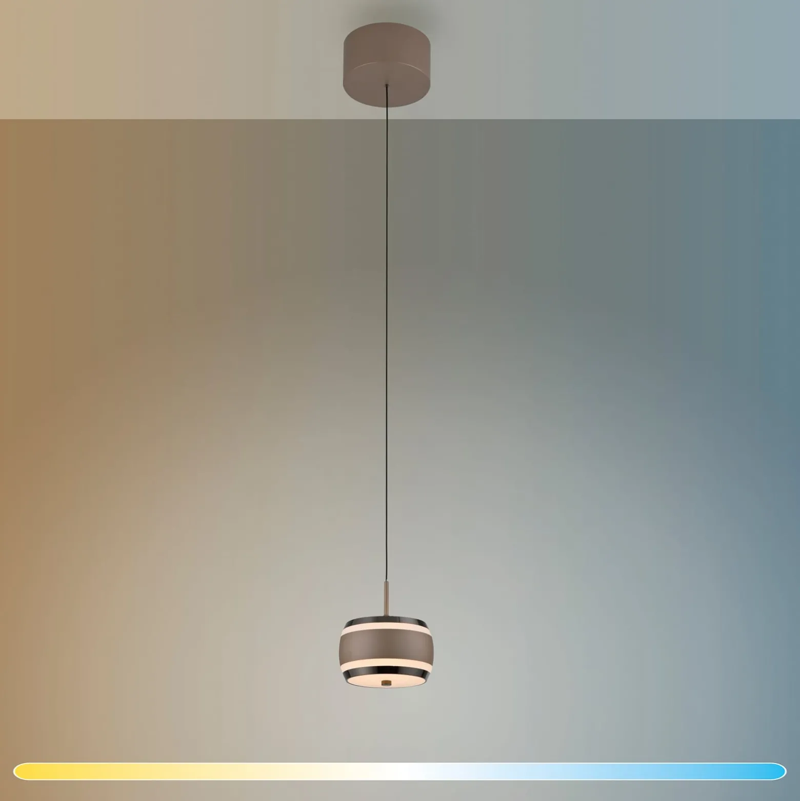 LED-riippuvalaisin PURE Falling Rings, pronssi, halkaisija 13 cm, CCT