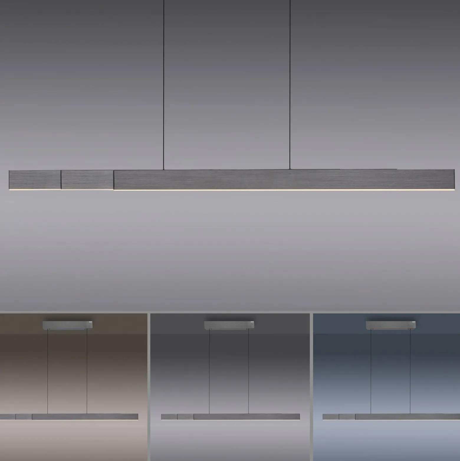 LED-riippuvalaisin PURE Moto-Rise, platina, alumiini, CCT