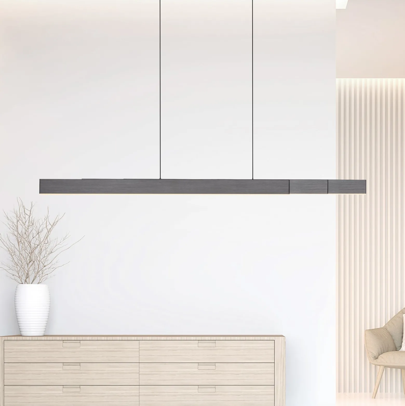 LED-riippuvalaisin PURE Moto-Rise, platina, alumiini, CCT