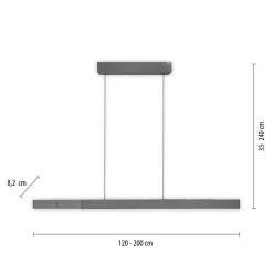 LED-riippuvalaisin PURE Moto-Rise, platina, alumiini, CCT