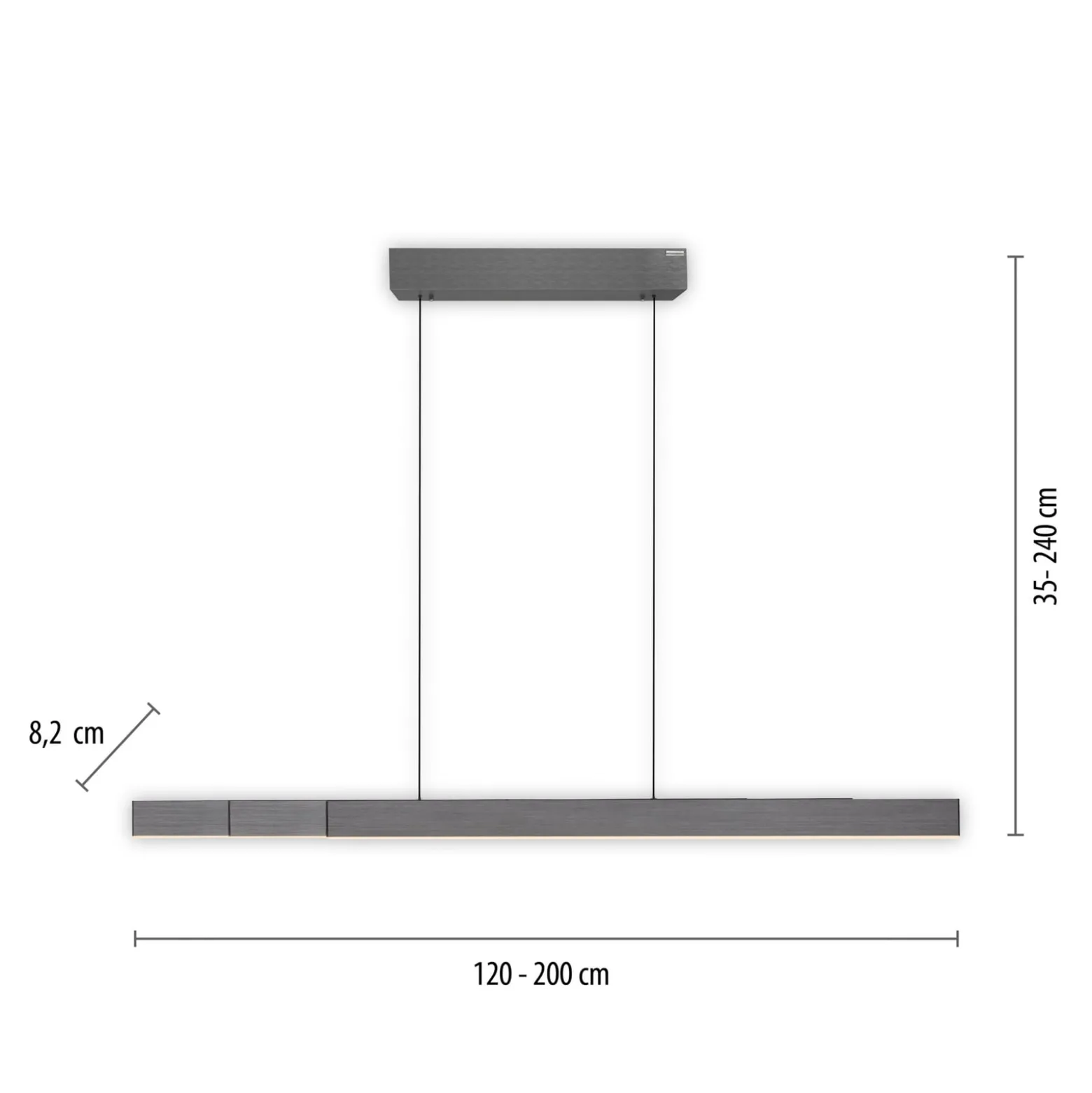 LED-riippuvalaisin PURE Moto-Rise, platina, alumiini, CCT