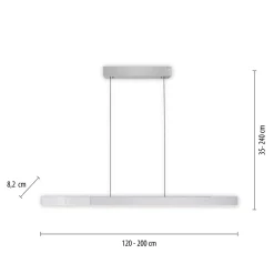 LED-riippuvalaisin PURE Moto-Rise, timantti, alumiini, CCT