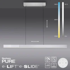 LED-riippuvalaisin PURE Moto-Rise, timantti, alumiini, CCT