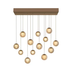 LED-riippuvalaisin PURE Popup, pronssi/keltainen, pituus 100 cm, 13 lamppua