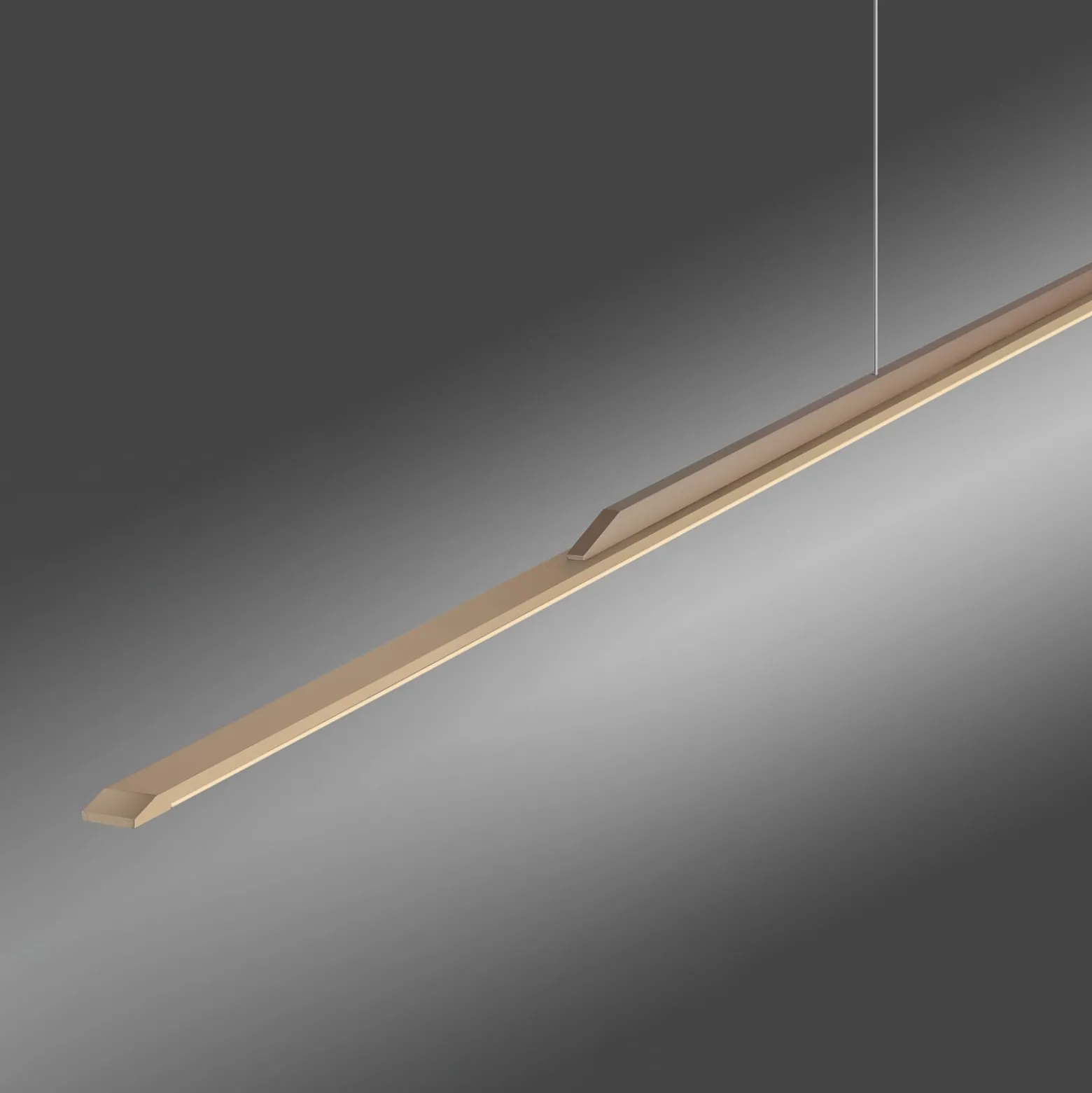 LED-riippuvalaisin PURE Surface, pronssi, 160 cm, alumiini, 3 000 K