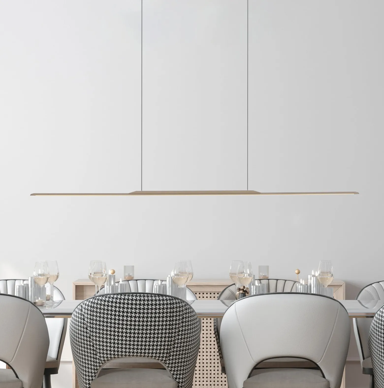 LED-riippuvalaisin PURE Surface, pronssi, 125 cm, alumiini, 3 000 K