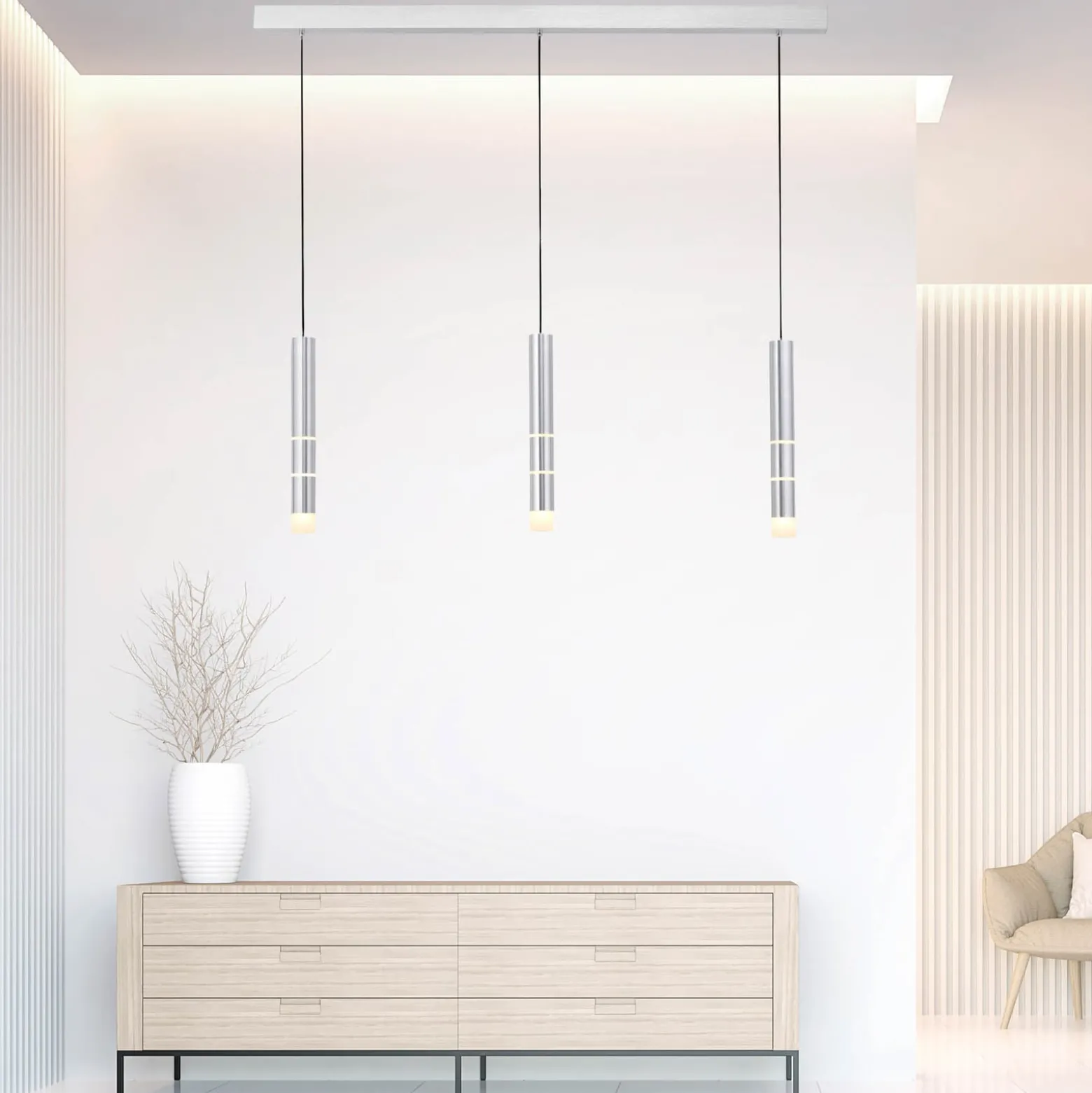 LED-riippuvalaisin PURE Vega, kolme sylinteriä, alumiini