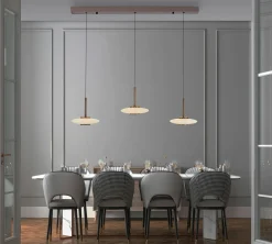 LED-riippuvalaisin PURE Vitrum, ruskea/opaali, lasi/alumiini, 3-lamppuinen