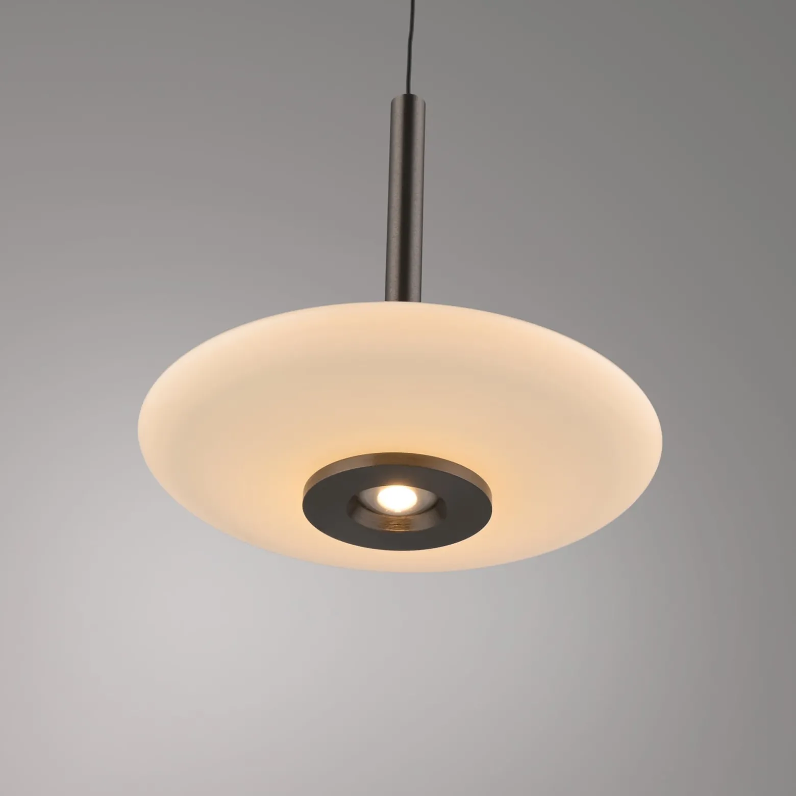 LED-riippuvalaisin PURE Vitrum, ruskea/opaali, lasi/alumiini, 3-lamppuinen