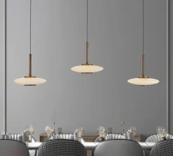 LED-riippuvalaisin PURE Vitrum, ruskea/opaali, lasi/alumiini, 3-lamppuinen
