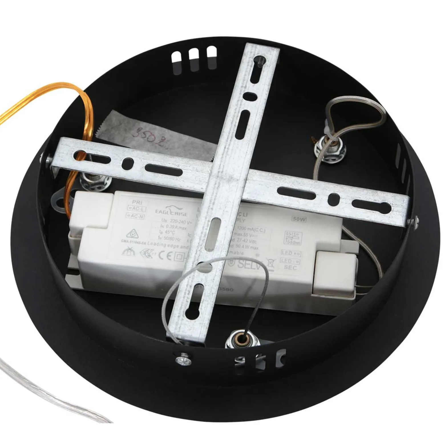 LED-riippuvalaisin Ringlux Ø60 cm, 2 lamppua musta