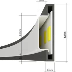 LED-riippuvalaisin Rio 110, vaakasuora, 3 000 K, musta